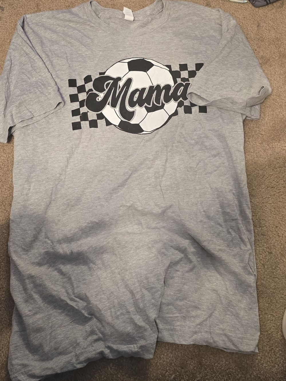 Mama Soccer Graphic Tee - Gray